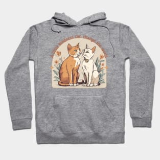 A little kindness can change the world-Boho Cat Motivational Hoodie